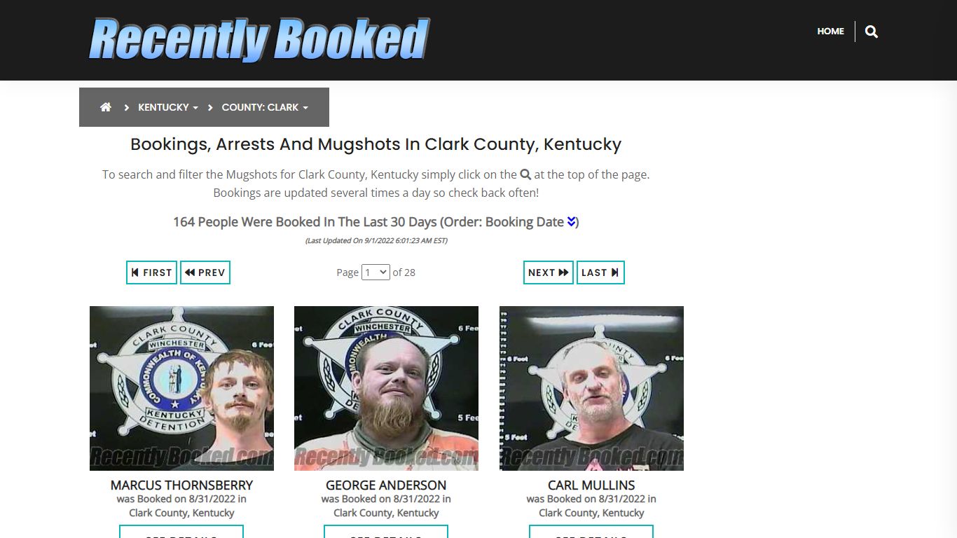 Recent bookings, Arrests, Mugshots in Clark County, Kentucky
