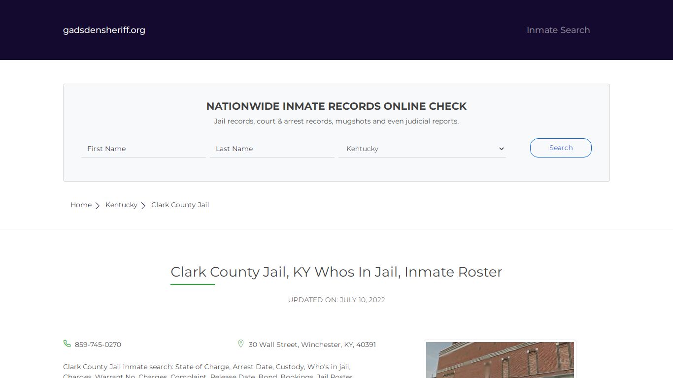 Clark County Jail, KY Inmate Roster, Whos In Jail